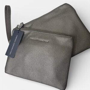 French Connection Gray Ladies Pouch Wristlet Bag Set.
